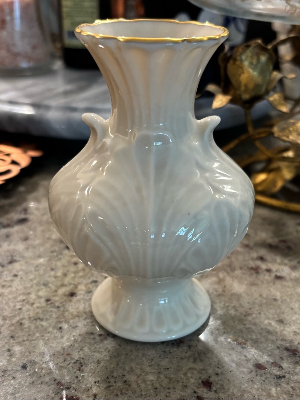 Vintage Lenox "Elfin" Porcelain Bud Vase with 24K Gold Trim